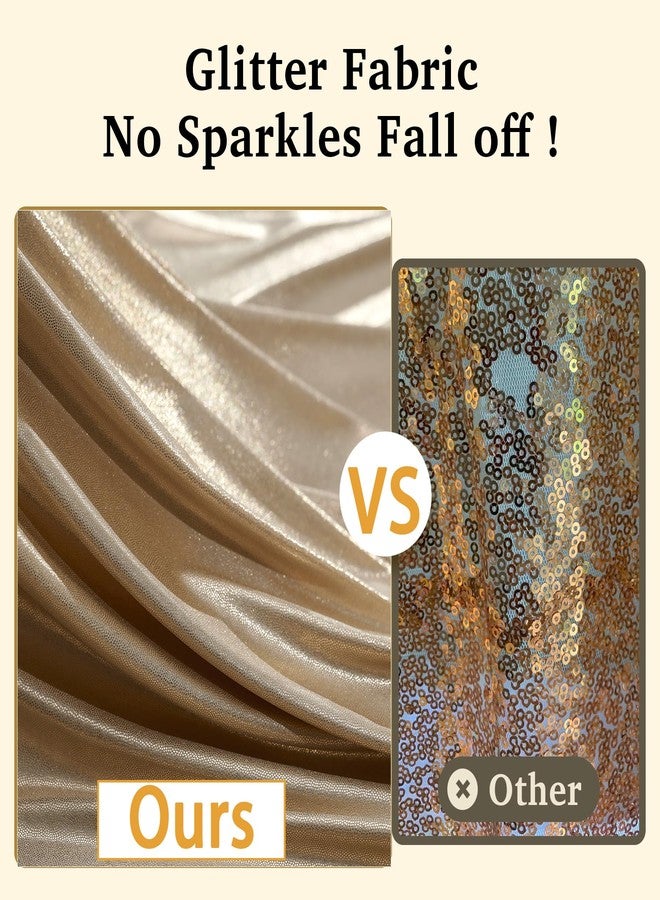 Htper 10x10 ft Champagne Sequin Backdrop Curtain Panels for Parties, Wrinkle Free Glitter Photo Backdrop Drapes 2 Panels 5x10FT Shimmer Back Drop Cloth for Wedding Birthday Christmas Photography Background - Image 2
