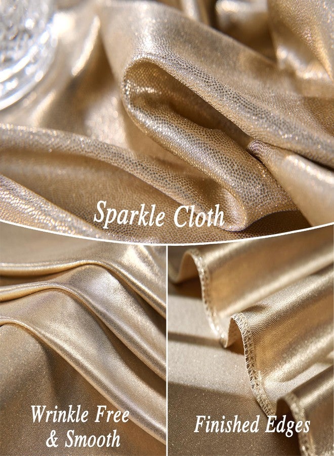 Htper 10x10 ft Champagne Sequin Backdrop Curtain Panels for Parties, Wrinkle Free Glitter Photo Backdrop Drapes 2 Panels 5x10FT Shimmer Back Drop Cloth for Wedding Birthday Christmas Photography Background - Image 4
