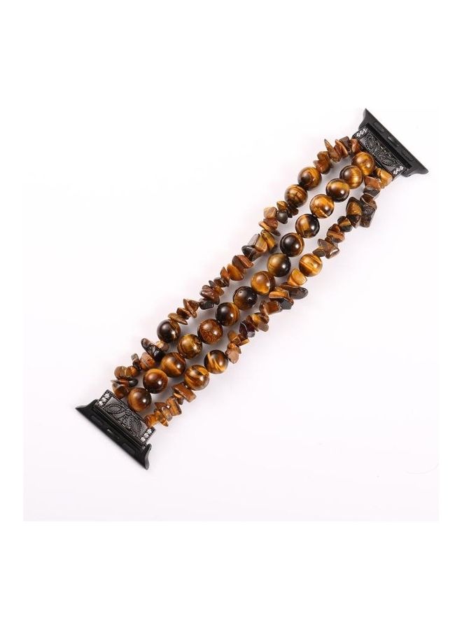 NIBEMINENT Ethnic Replacement Watchband For Apple Watch 1/2/3/4/5 38-40mm Tiger Eye - Image 2