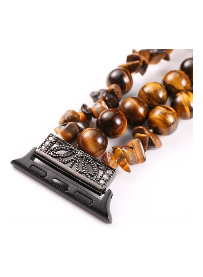 NIBEMINENT Ethnic Replacement Watchband For Apple Watch 1/2/3/4/5 38-40mm Tiger Eye - Image 3