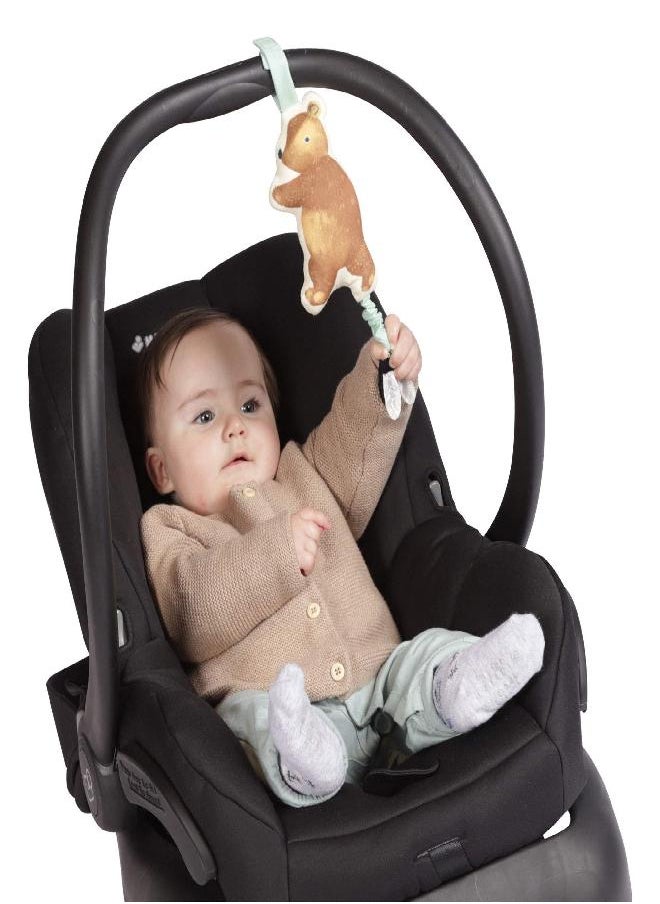 Manhattan Toy - Manhattan Toy Bumble Bear Baby Travel Toy with Jiggle Pull, Crinkle Fabric and Adjustable Loop for Carriers and Cribs - Image 1