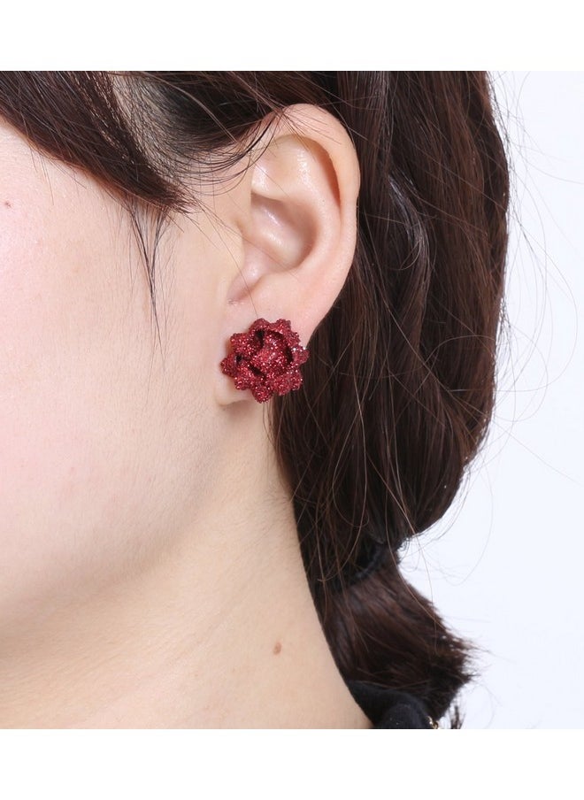 VOGUEKNOCK - Vk Accessories 3 Pair Christmas Earring Glitter Bow Shape Santa Earrings (Glitter Style) - Image 1