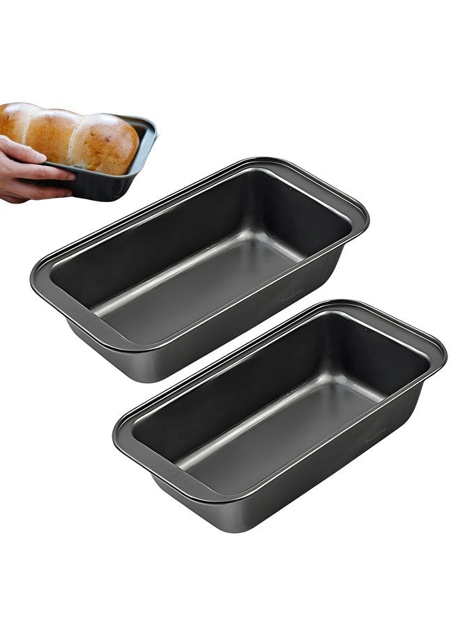 PureBake Premium Sgs Certified Bread Loaf Tin/Pan/Mould Rectangular Cake Mould For Baking Non Sticky Tin Teflon Coating (2 Pc, Black) - Image 1