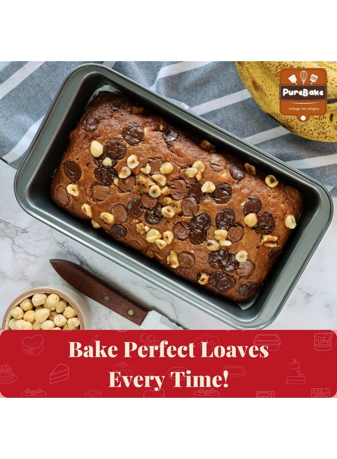 PureBake Premium Sgs Certified Bread Loaf Tin/Pan/Mould Rectangular Cake Mould For Baking Non Sticky Tin Teflon Coating (2 Pc, Black) - Image 3