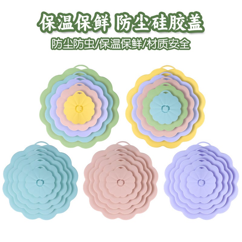 Silicone Fresh-Keeping Lid Set – Five-Piece Vacuum Sealing Lids for Cups - Image 2