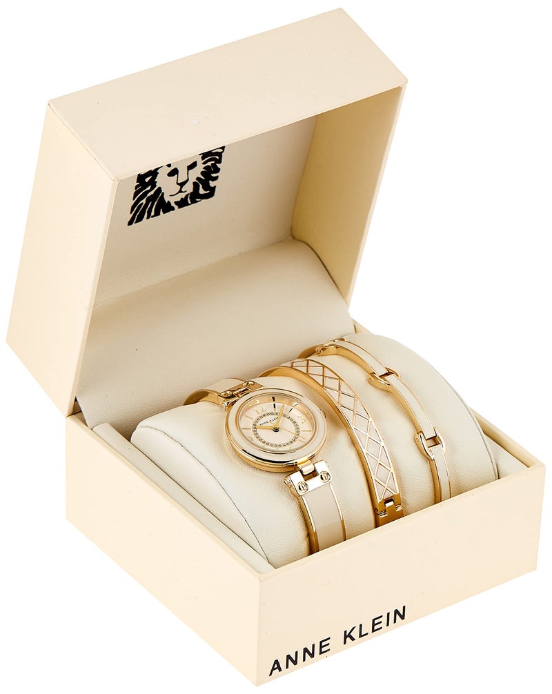 Anne Klein Women's Glitter Accented Bangle Watch and Bracelet Set, AK/3296 - Image 2