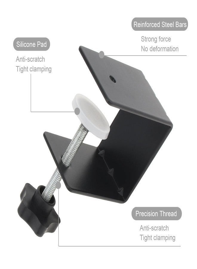 Omninmo Drawer Fixing Clip, 4Pcs Drawer Front Panel Installation Clamp Cabinet Hardware Jig C Clamps Drawer Drill Hole Guide C Clamp for Woodworking Tables Desk Mount, with Big Silicone Protective Pad - Image 2
