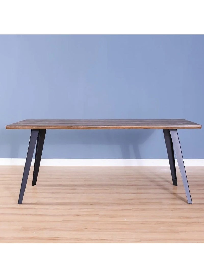 DANUBE HOME طاولة طعام جديون 6 مقاعد قوية ومتينة، طاولة طعام للمطبخ بتصميم عصري، أثاث لغرفة المعيشة في المنزل، طول 180 × عرض 88 × ارتفاع 76 سم - خشب بلوط طبيعي / بني - Image 1