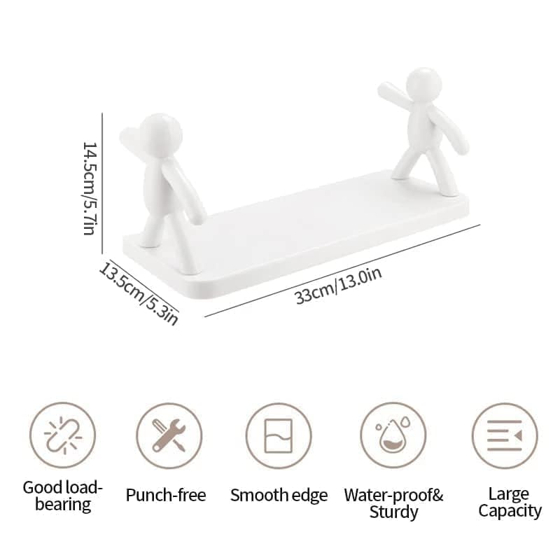 DASTAV Multi Purpose Cartoon Magic Stand Holder with Wall Stickers Makeup Cosmetic Stand Holder Self Adhesive Bathroom Storage Rack, Wall Mounted Shelf Organizer Stand Tray [ Multi Color ] - Image 2