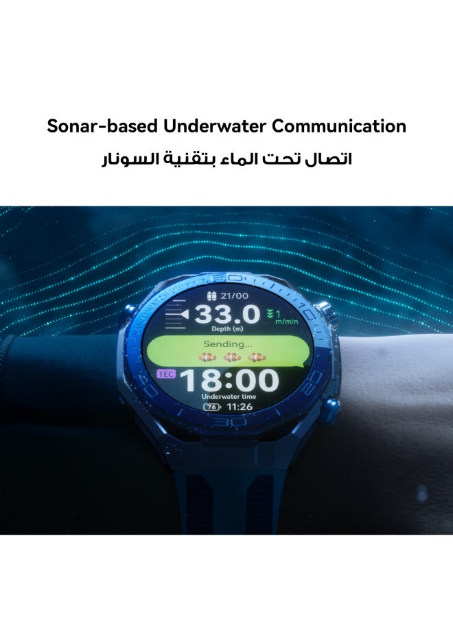 HUAWEI Watch Ultimate 2 Smart Watch with Extra Titanium Strap, Zirconium-based Liquid Metal case, 150-Meter Diving Watch, Sonar-based Underwater Communication, Accurate Health Monitor,  eSIM cellular calling, Blue - Image 2