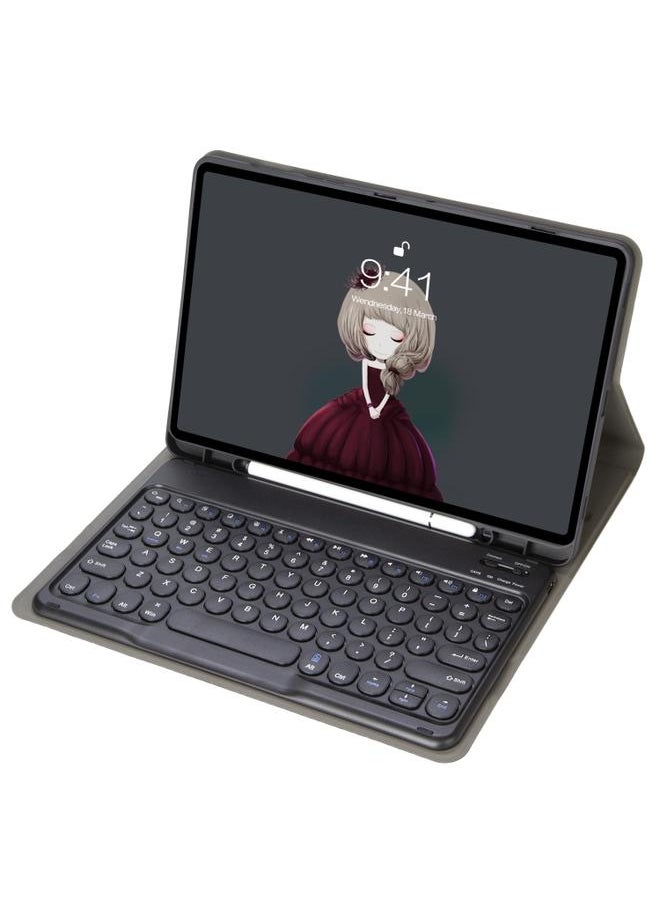 Green Tiger - YA08B Lambskin Texture Voltage Round Keycap Bluetooth Keyboard Leather Case Samsung Galaxy Tab A8 10.5 2021 SM X200 SM X205 Blue - Image 1