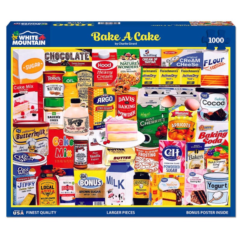 White Mountain Bake A Cake Puzzle 1000 Piece Baking Collage Jigsaw Puzzles for Adults and Families - Image 3