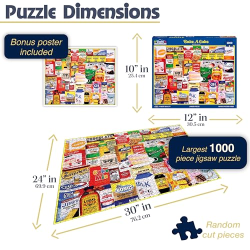 White Mountain Bake A Cake Puzzle 1000 Piece Baking Collage Jigsaw Puzzles for Adults and Families - Image 5