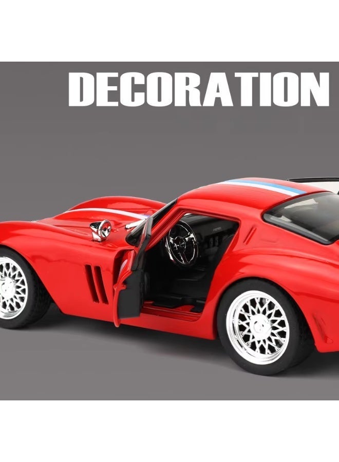 فيراري Ferrari 250 GTO Diecast Metal Model Car 1:32  - 01 Pcs Assorted– Red Sport Supercar Toy with Openable Doors, Pull-Back Action, Light & Sound Effects – Premium Collectible Display Piece for Kids & Adults - Image 3