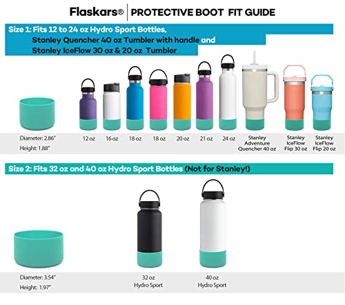 Flaskars Protective Silicone Boot for 12oz - 40 oz Hydroflask Water Bottles Anti-Slip Bottom Stanley Sleeve Cover Bumper (Mint, Fits Hydroflask 32 and 40 OZ) - Image 3