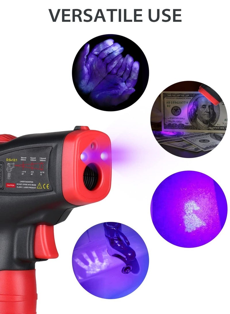 Infrared Thermometer Gun -58°F to 1202°F, Pyrometer IR Laser Thermal Gun for Mould Detection with Humidity & Dew Point Alarm - K-Type Thermocouple Probe for Ambient & Surface Temp - Image 3