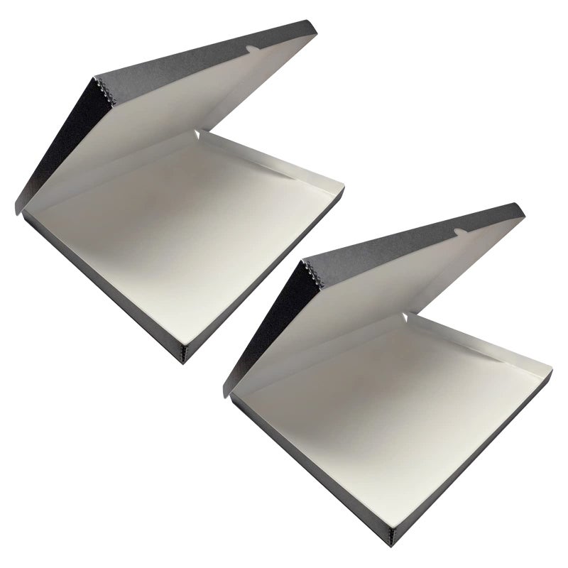 Lineco Folio Storage Box Clamshell Design with Metal Edge 115x145x175 Inches Archival Boxboard Preserve Photos Cards Magazines Documents Art Ephemera Family Records Gray Pack of 2