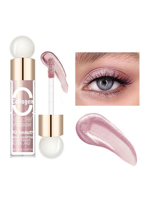 Face Liquid Highlighter Liquid Luminizer Makeup Liquid Illuminator Face Highlighter Liquid Luminizer Shimmer Stick with Cushion Applicator, Natural Looking for Face Body