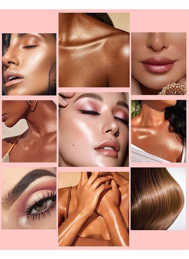Face Liquid Highlighter Liquid Luminizer Makeup Liquid Illuminator Face Highlighter Liquid Luminizer Shimmer Stick with Cushion Applicator, Natural Looking for Face Body