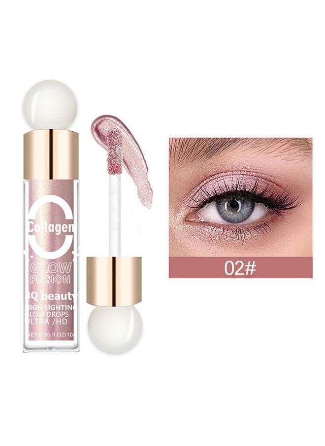 Face Liquid Highlighter Liquid Luminizer Makeup Liquid Illuminator Face Highlighter Liquid Luminizer Shimmer Stick with Cushion Applicator, Natural Looking for Face Body