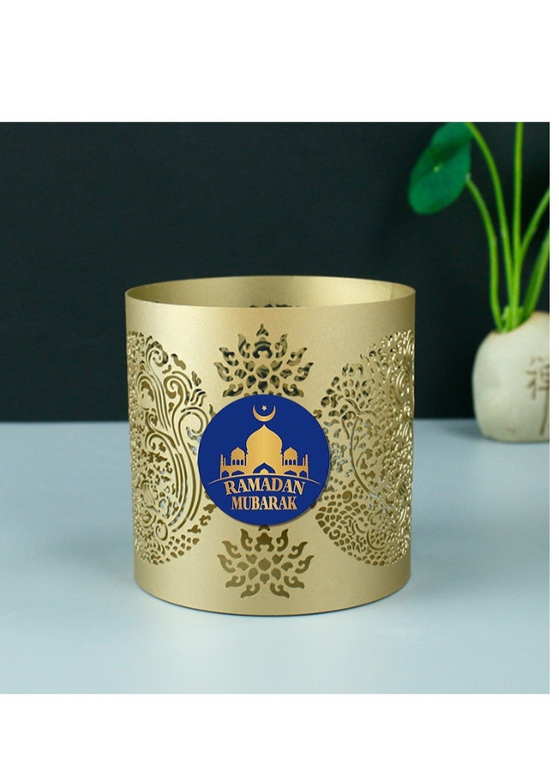 OASIS-TH 500Pcs Ramadan Kareem Adhensive Stickers Eid Mubarak Perforated Roll Sticker Gift Tag  - Image 3
