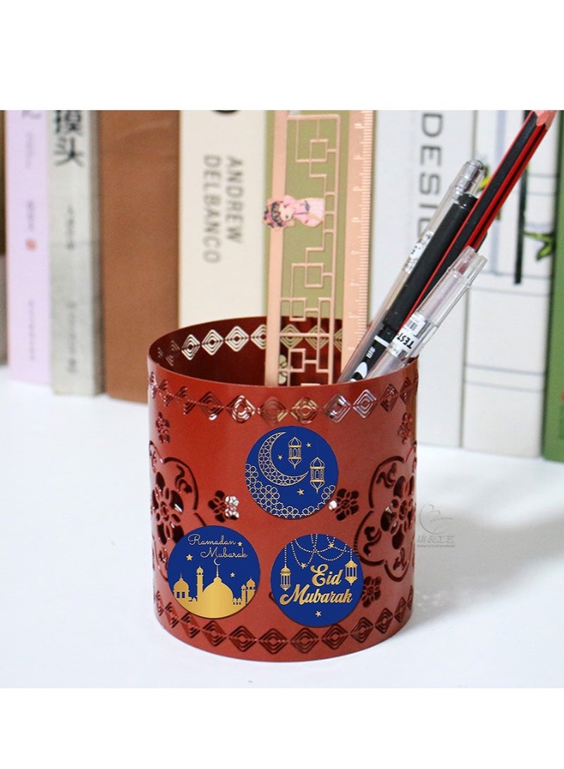 OASIS-TH 500Pcs Ramadan Kareem Adhensive Stickers Eid Mubarak Perforated Roll Sticker Gift Tag  - Image 4