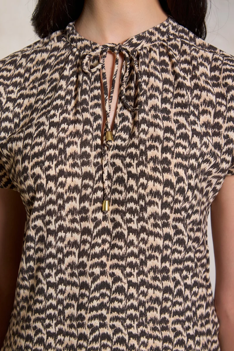 Virgio Print Flutter Dress