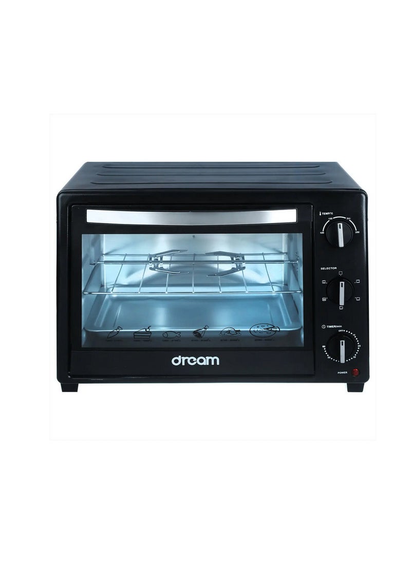 Dream Dream DR-45-FAN Electric Oven with Grill, 2200W, 45 Liter - Black  - Image 1