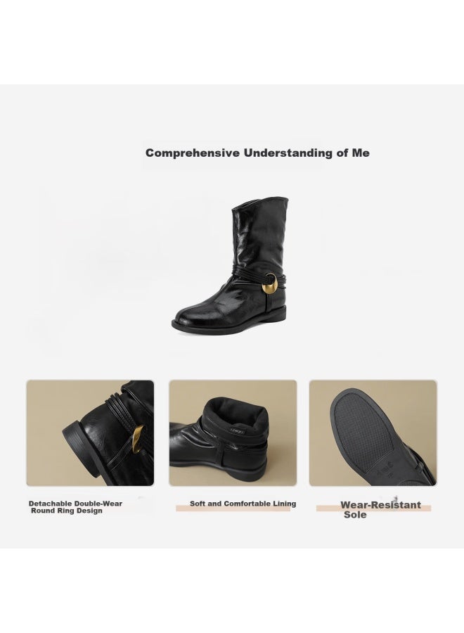 dme Demana Urban Commuter 25 Winter Foldable Detachable Ring Two-wear Minimalist Versatile Comfortable Work Boots Slouch Boots - Image 5