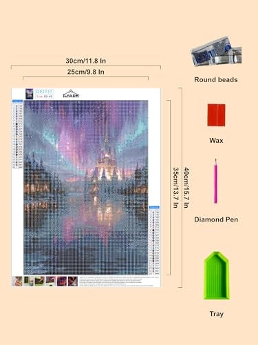 LYADH 4 Pack 5D Diamond Painting Kits for Adults Four Seasons Landscape DIY Diamond Art Full Drill Spring Summer Autumn Winter Pictures Crystal Gem Art for Home Wall Decor 12x16 Inches - Image 3
