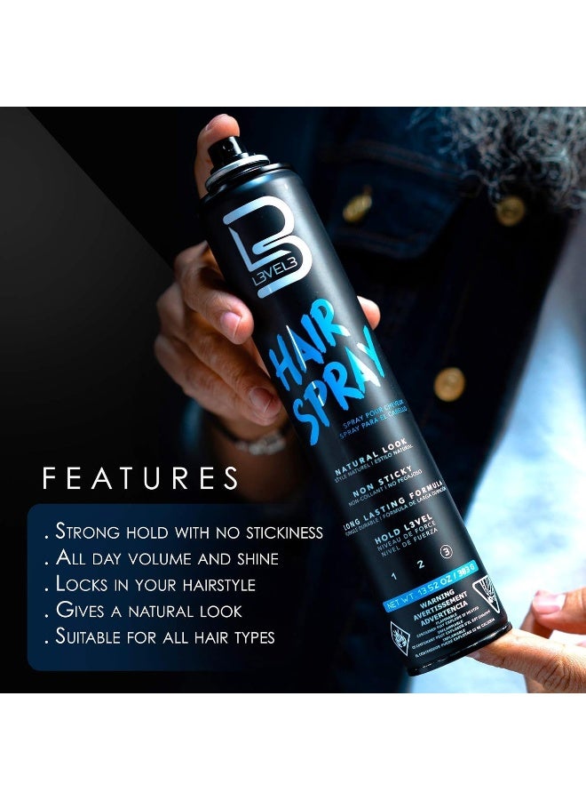 لمستوى 3 بخاخ شعر المستوى 3 - بخاخ شعر يدوم طويلاً وقوي التثبيت - رائع للرجال والنساء - المستوى الثالث - مناسب لجميع أنواع الشعر - Image 2