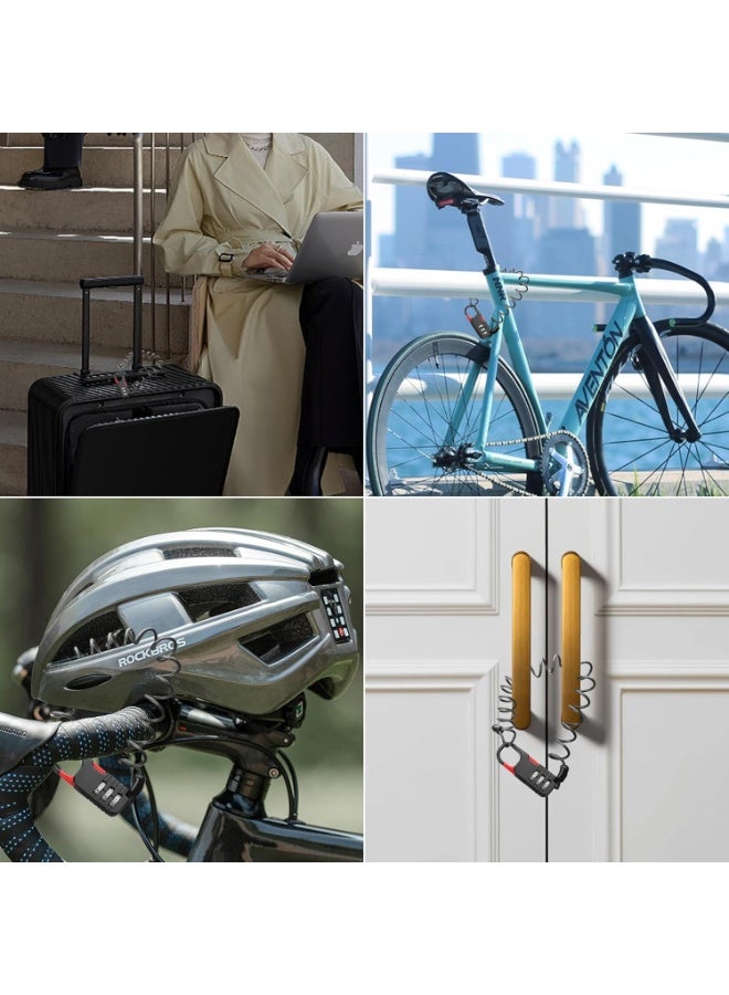 Relex 2 Pack Luggage Lock, TSA Approved Luggage Locks, 3-Digit Waterproof Padlock, 80 CM Spring Cable Lock For School Gym Locker, Helmet, Gate, Fence, Luggage, Suitcases (Black) - Image 4