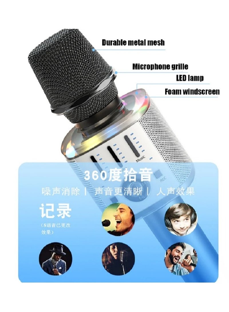 Melody Magic Unleashed: Portable Handheld Rechargeable Karaoke Microphone with Wireless Bluetooth Connectivity and Stereo Sound - Perfect for Home Celebrations and Birthday Parties - Image 5