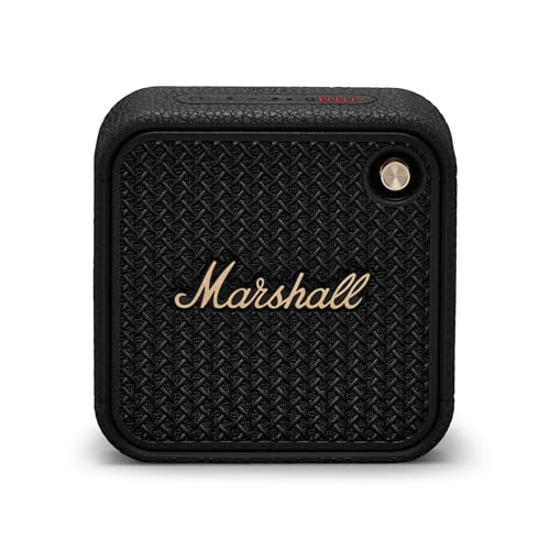 Marshall Willen II Portable Bluetooth Speaker Rugged WaterproofDustProof Design Loud Stereo Sound Deep Bass Compact and Wireless for Travel and Outdoors Black and Brass - Image 1