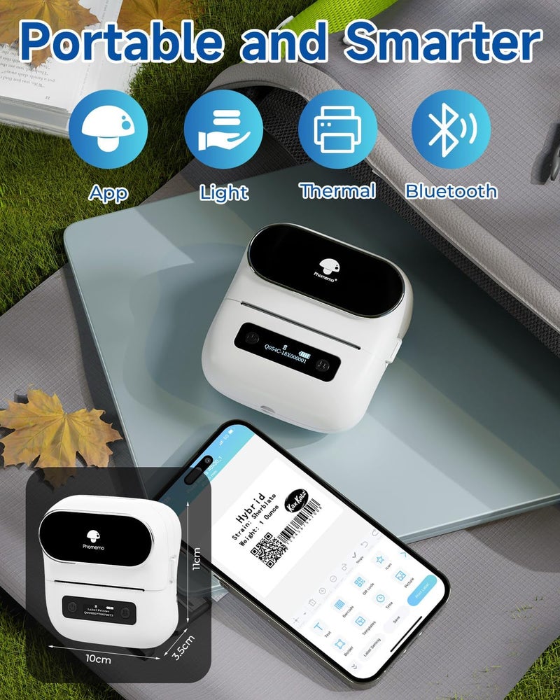 M220 Label Maker, Thermal Label Printer for address, Support mobile&PC, With 3 rolls Labels high quality white - Image 5