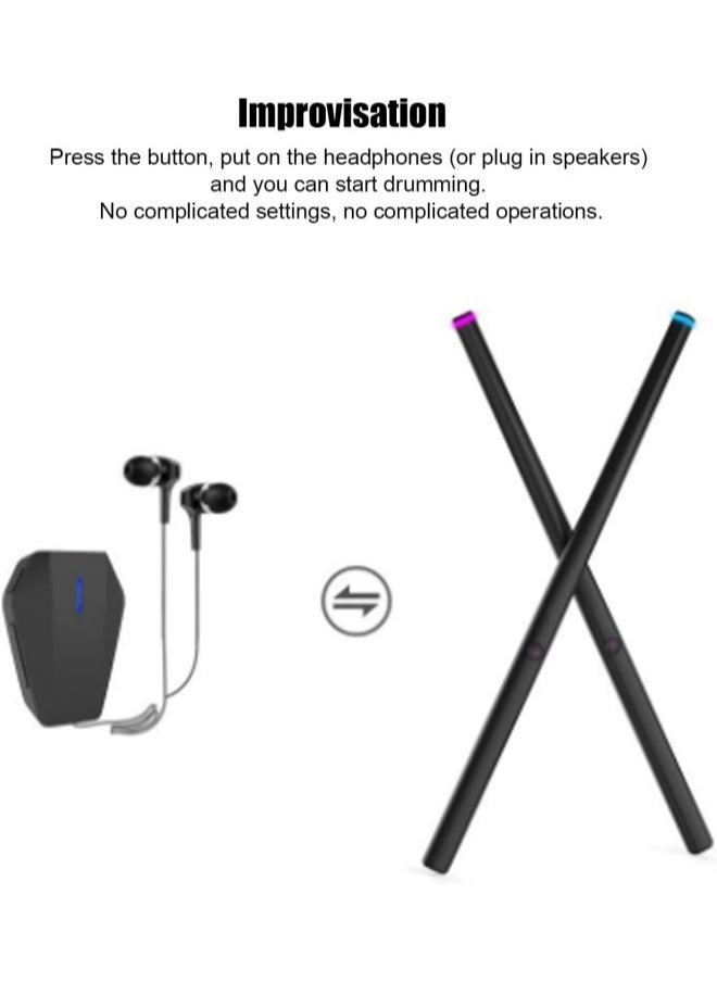silvercnc - Somatosensory Drum Kit, Vibration Sensing Lightweight Portable Air Drum Stick Low Latency Professional for Studios - Image 1