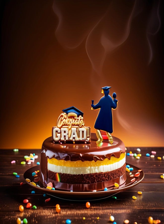LLPMutu 3 PCS Graduation Silicone Molds Graduation Theme Silicone Chocolate Molds Graduation Cap Mold Diploma Owl Pens Books Scroll Cheering Doctoral Cap Congrats Grad Chocolate Mould for Grad Party Supplies - Image 2