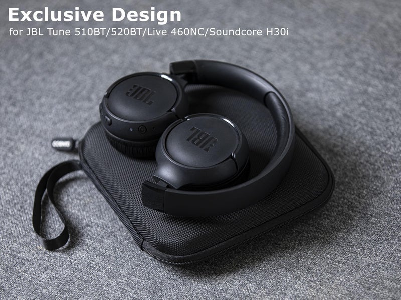 Ginsco Ultra-Slim Case Compatible with JBL Tune 510BT Bluetooth Headphones, with JBL Tune 520BT/670NC Live 460NC, Wireless On-Ear Headphones, Travel Carrying Headphone Case (Black) - Image 2