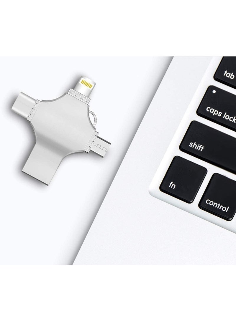 ELTRAZONE High-Speed 4-in-1 OTG USB Flash Drive 16GB – Type-C, Lightning, Micro USB & USB 3.0 Memory Stick Compatible with iPhone, Android, iPad & PC – Portable Data Storage Pen Drive - Image 2
