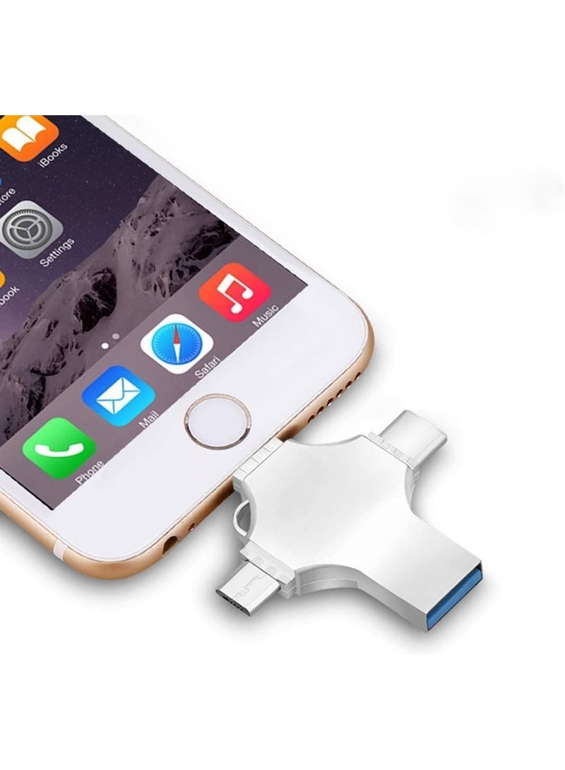 ELTRAZONE High-Speed 4-in-1 OTG USB Flash Drive 16GB – Type-C, Lightning, Micro USB & USB 3.0 Memory Stick Compatible with iPhone, Android, iPad & PC – Portable Data Storage Pen Drive - Image 3
