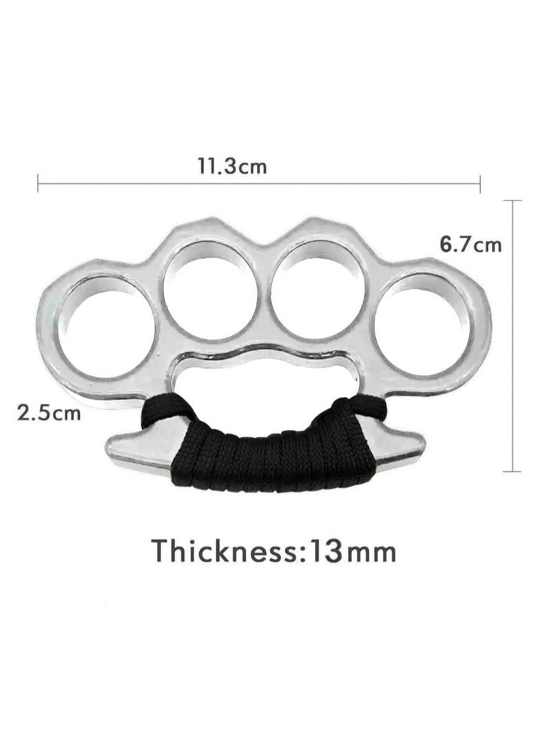 MileMelo 2-Piece Thickened Finger Tiger Rope Iron Fist Head Self Defense Four Finger Hand Buckle Outdoor Sports Fighting - Image 2
