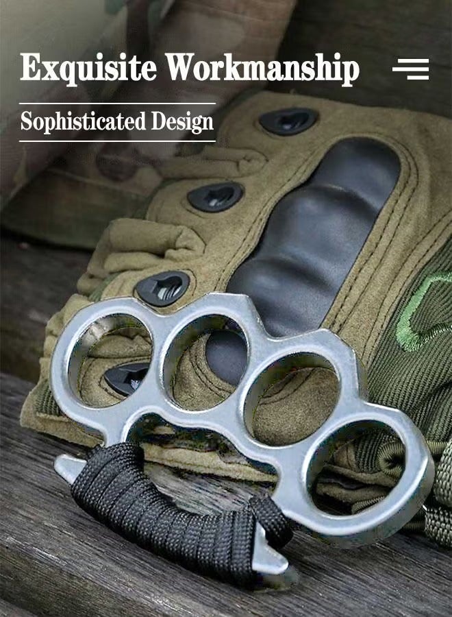 MileMelo 2-Piece Thickened Finger Tiger Rope Iron Fist Head Self Defense Four Finger Hand Buckle Outdoor Sports Fighting - Image 3