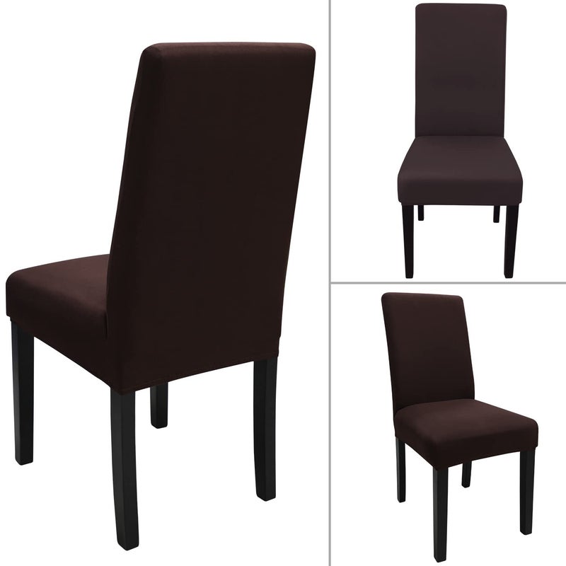 Keyroal Dining Room Chair Covers Set of 4  Stretch Solid Color Parsons Chair Slipcovers Spandex Removable Washable Kitchen Chair Protector Cover for Dining Room  Hotel  Ceremony(Coffee) - Image 3