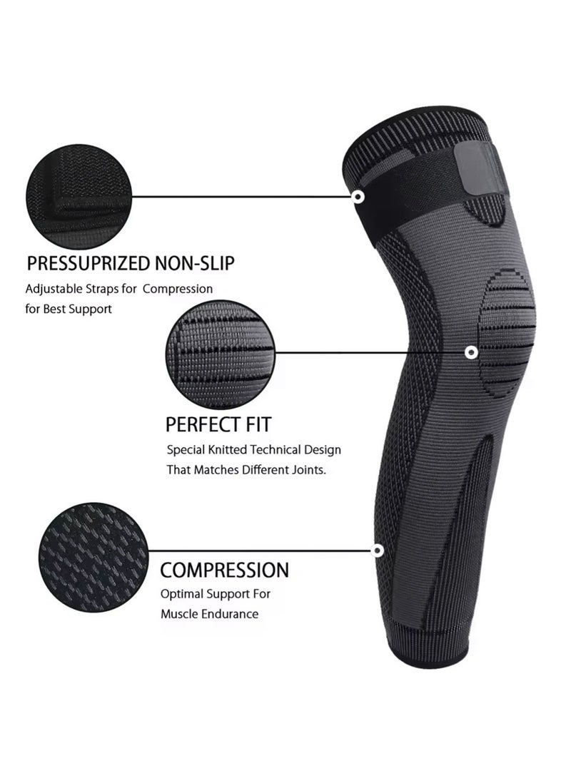 AGD 2 Pieces Unisex Elastic Knee Support Brace for Exercise, Running, Hiking and Injury Recovery - Image 2