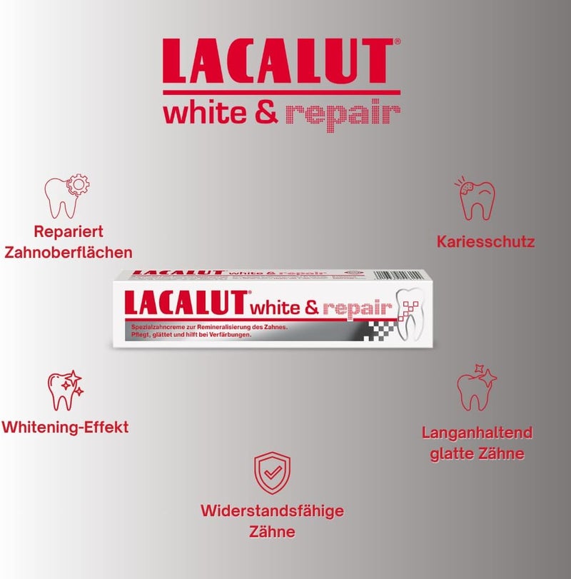 LACALUT معجون أسنان لاكالوت أبيض وإصلاح 75 مل - Image 4