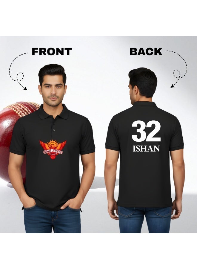 Hyderabad Cricket Men's Dry-Fit Polo Neck T-Shirt|Tshirt With Cap|Soft&Breathable Sportswear For Cricket Lovers|Wear It For Games - Image 5