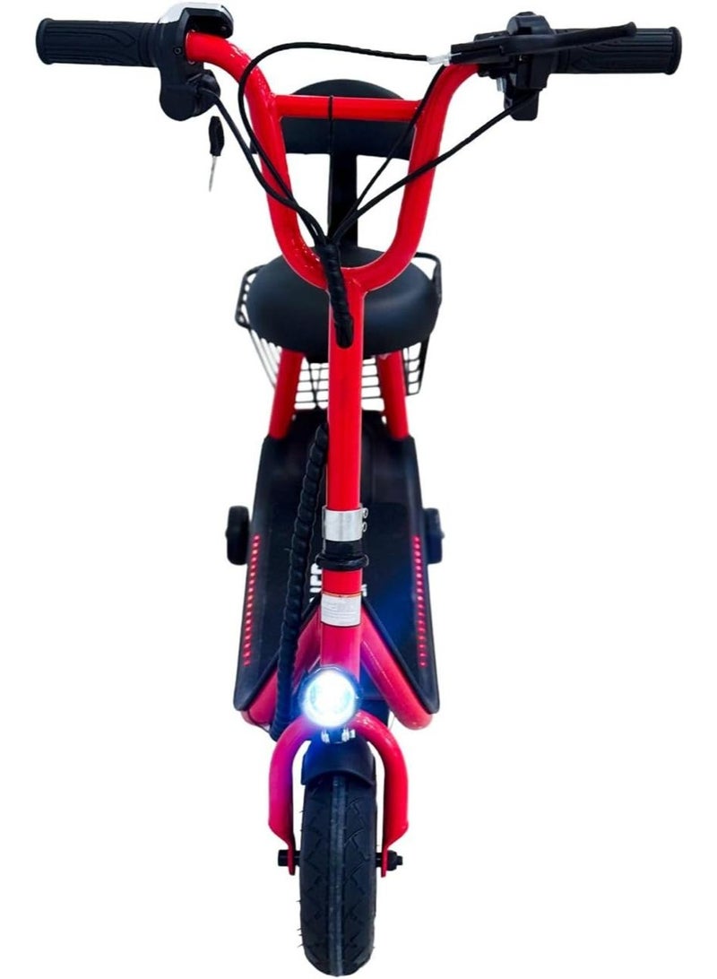 Aster Adult Electric Seated Scooter with Rear Basket & Comfort Backrest – LED Deck Lights - Image 2