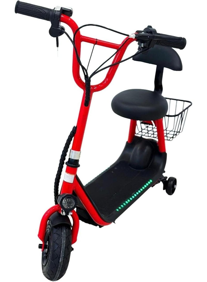 Aster Adult Electric Seated Scooter with Rear Basket & Comfort Backrest – LED Deck Lights - Image 4