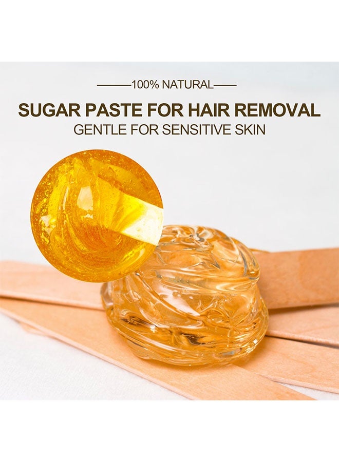 سوماكس طقم شمع السكر لإزالة الشعر، شمع طبيعي بدون حرارة للوجه، الساقين، الجسم، منطقة البكيني والحواجب، تركيبة لطيفة للبشرة الحساسة، لجميع مناطق الجسم، 50 جرام - Image 5