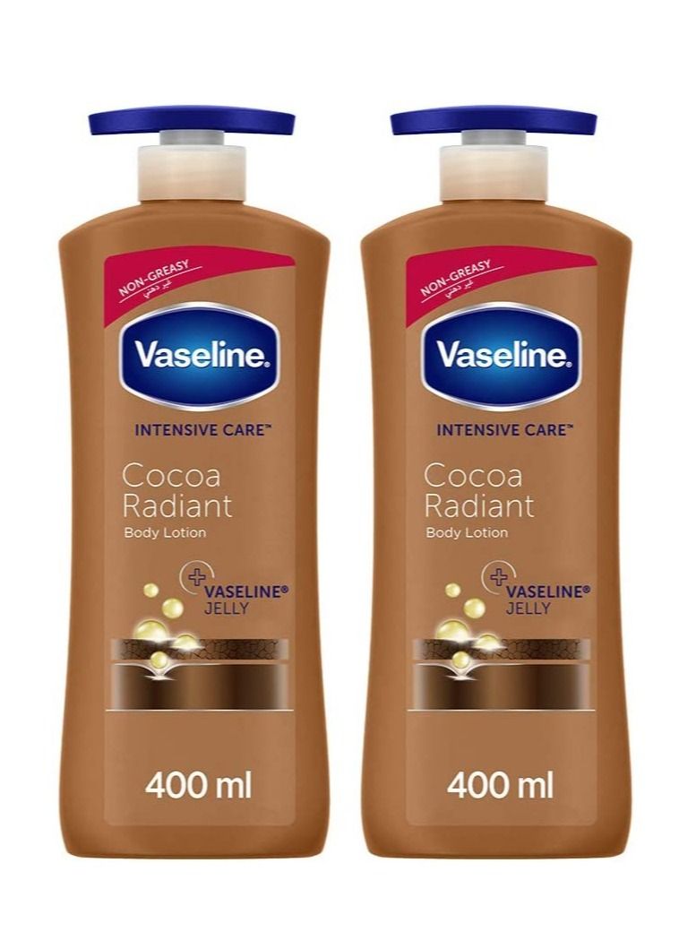 Vaseline 15% OFF Cocoa Radiant Body Lotion 400ml pack of 2